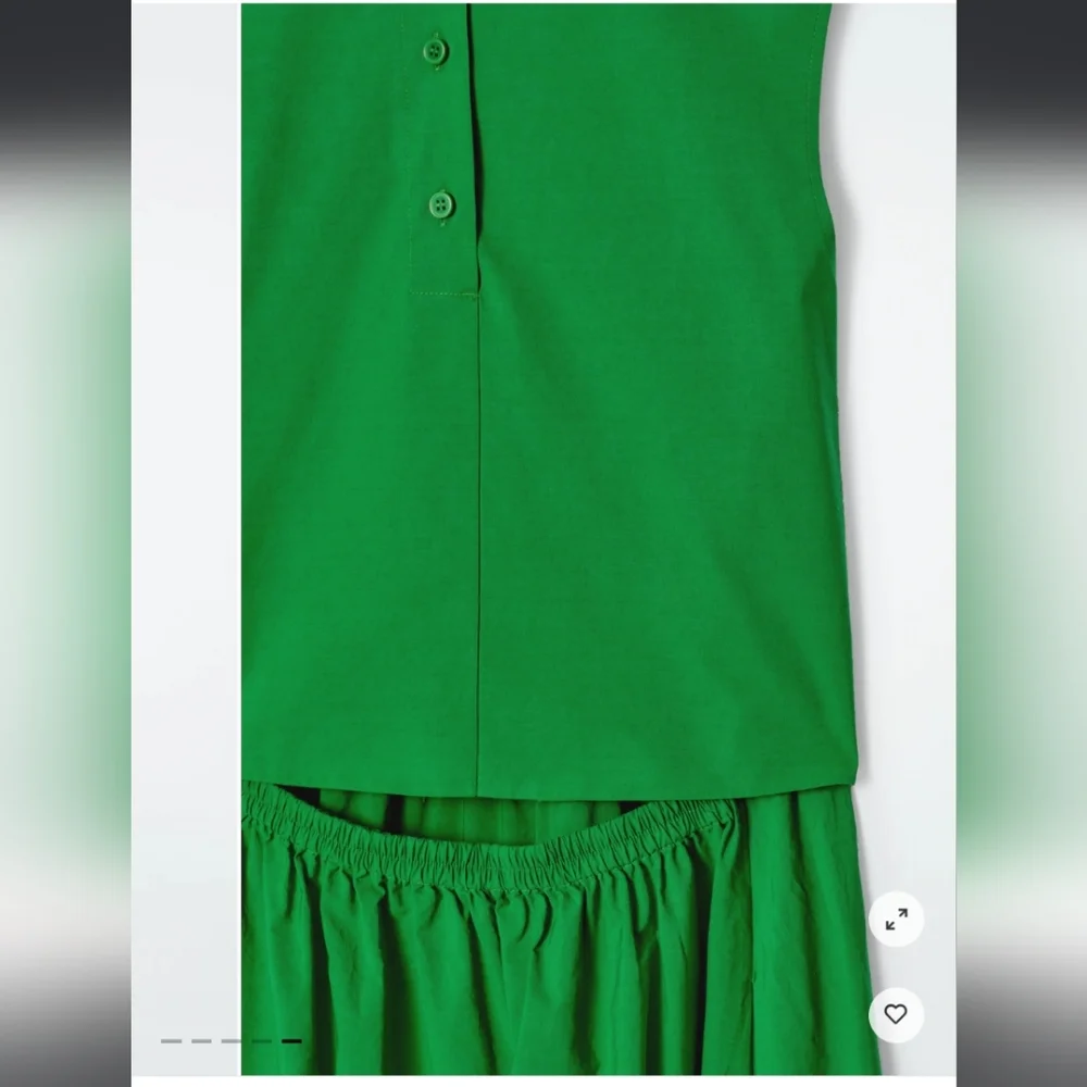 NWT COS OPEN-BACK COTTON MAXI DRESS Green Sz 2 - Picture 5 of 6